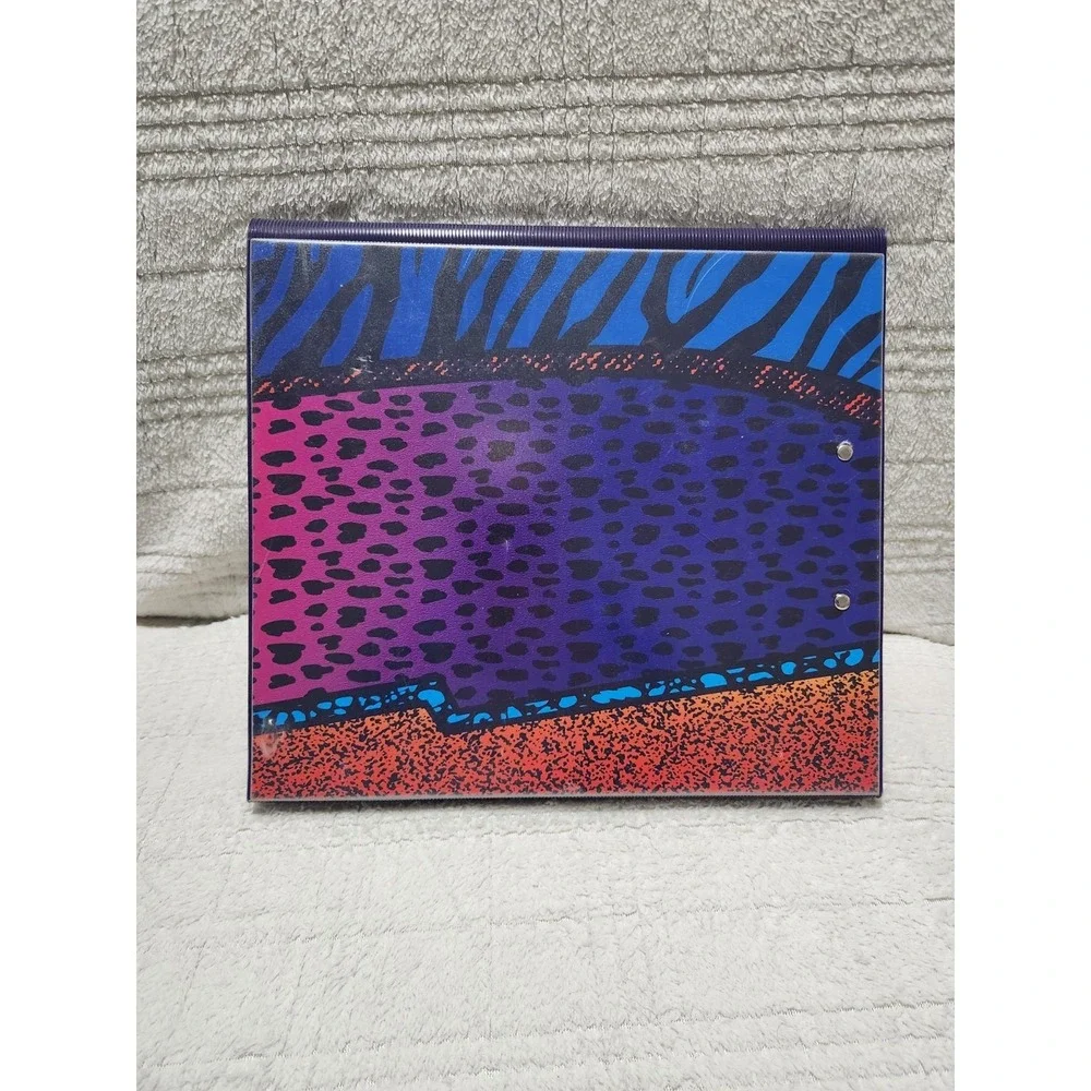 Mead Trapper Keeper Binder Retro 80s 90s‎ Neon Leopard/Zebra Design NWOT